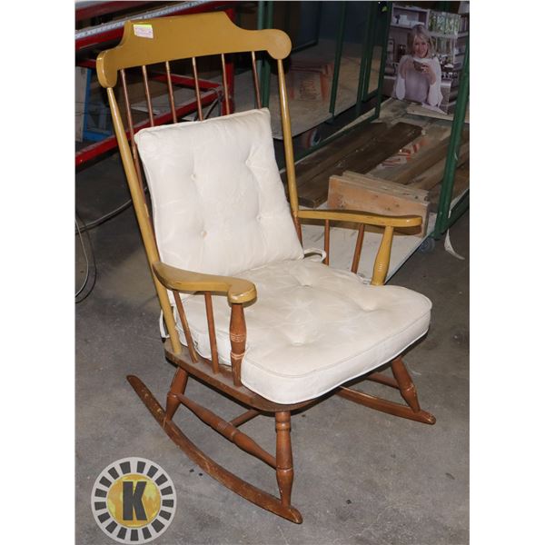 ESTATE CUSHIONED ROCKING CHAIR (PARTIALY REPAINTED)