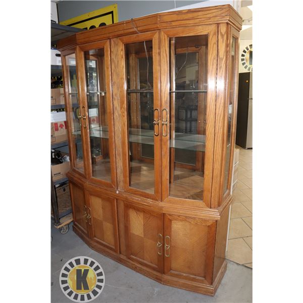ESTATE WOOD DINING ROOM BASE WITH HUTCH