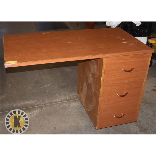 ESTATE WOOD DESK (MOUNTS TO WALL ON ONE SIDE,