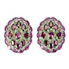 Image 1 : Natural Rhodolite Garnet & Chrome Diopside Earrings