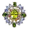 Image 1 : Natural  Peridot Sapphire Tanzanite Ring