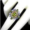 Image 3 : Natural  Peridot Sapphire Tanzanite Ring
