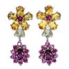 Image 1 : Natural Brazil Citrine & Rhodolite Garnet Earrings