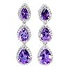 Image 1 : Natural Unheated Pear Amethyst Earrings