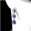 Image 2 : Natural Unheated Pear Amethyst Earrings