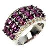 Image 2 : Natural Rhodolite Garnet & Sapphire Ring