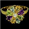 Image 1 : Natural AMETHYST TOPAZ CITRINE PERIDOT Ring