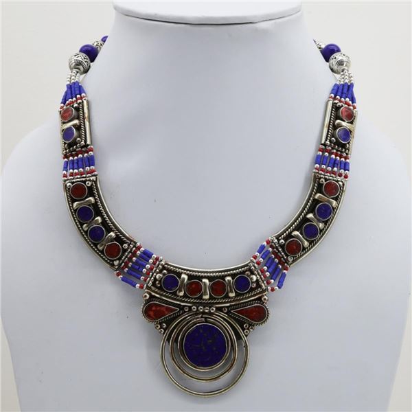 Tibet Natural Stone Tribal Queen Royal Necklace