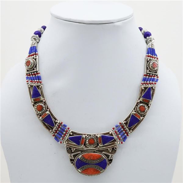 Tibet Natural Stone Tribal Queen Royal Necklace
