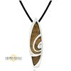 Image 1 : Sterling Silver Koa Wood Surfboard Pendant from Honolulu Jewelry Co.