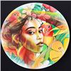 Image 1 : 12'' circular "Take me Back" Original Paint on Wood signed by Amandalynn & 11 Magnets