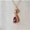 Image 1 : Gold Lavender Spinel Pendant Surrounded by Diamonds $2000 Value
