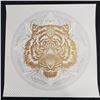 Image 1 : 24x24" 'White Tiger Mandala' by Chris Saunders Rare Edition AP #8