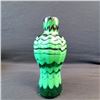 Image 1 : Beautiful two-tone Hand Blown Green Glass Vase Crafted by Daniel Woodell