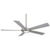 Image 1 : 52" Minka Aire Sabot Brushed Nickel LED Ceiling Fan with Silver Blade