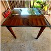 Image 2 : Custom Wooden Glass-Top Table with 4 Wooden Chairs