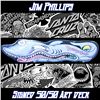 Image 1 : Jim Phillips x Pangea Seed Ltd. Edit. 50/50 Signed Art Print 'Sharky Love' Skateboard Deck
