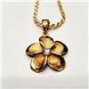 Image 1 : 14k Gold Overlay Plumeria Pendant with 18" Chain