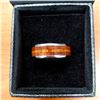 Image 1 : Titanium Ring Dark Koa & Fire Koa Inlay Size 11.5