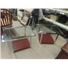 Image 1 : 2 Glass + Chrome End Tables 19" x 30" x 22"