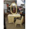 Image 2 : 4 Pc Bedroom Suite : Dresser 74" x 30" x 17" Dresser with Step Back Display Hutch 77" x 44" x 18" ,