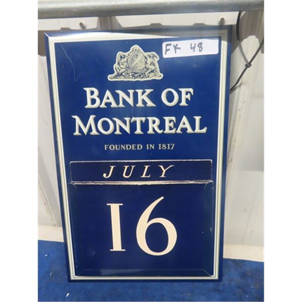 Vintage Bank of Montreal Number Calendar 18.5  x 12 