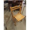 Image 2 : Floor Lamp & 2 Wooden Chairs - 1 Folds Up
