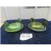 Image 1 : 2 Hen on Nest Candy Dishes : 1) Carnival Green 1) Green