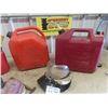 Image 2 : 3 Gas Cans, Fishing Tackle Box, Vintage Bubble Shield for Snowmobile Helmet