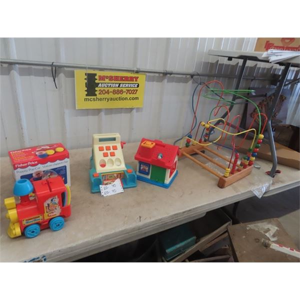 Fisher Price Pop Car, Tuneville Train, House, Bead Maze