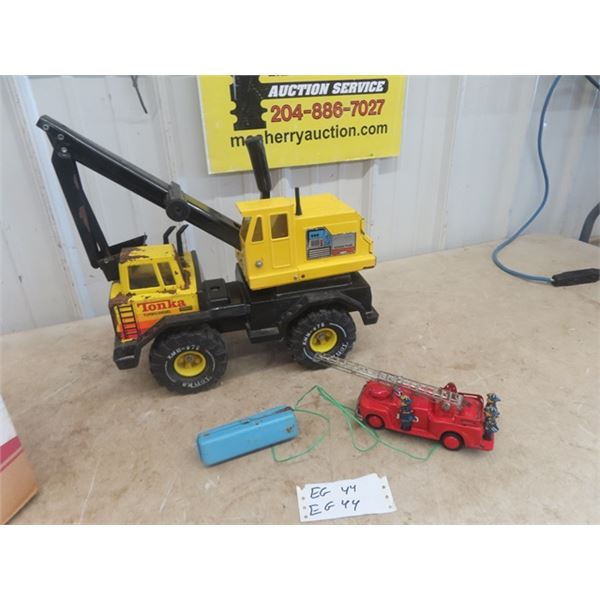 Tonka Truck & Pressed Metal RC Fire Truck