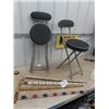 Image 1 : 4 Folk Art Canes, 2 Folding Stools & Medical Walker