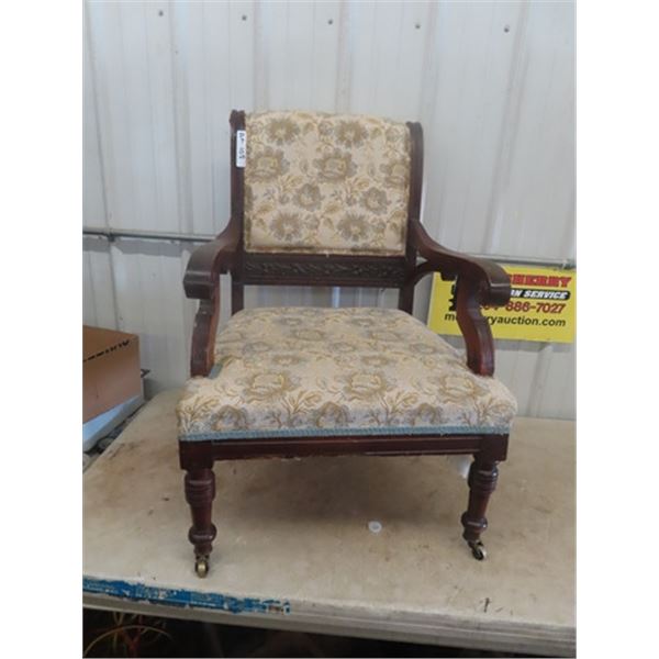 Vintage Chair - Wooden Frame with Upholstry