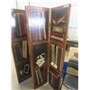 Image 2 : Oak Room Divider with Painted Murral of Book Shelf 72" x 64"