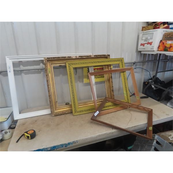 5 Vintage Picture Frames - Biggest 28  x 40 