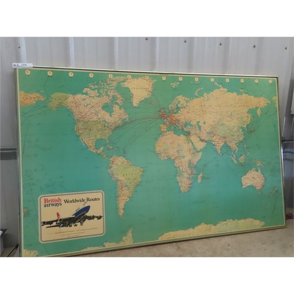 British Airways Worldwide Routes 37" x 60"