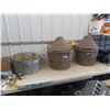 Image 1 : Galvanized Tub & 2 Wicker Baskets