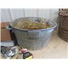 Image 2 : Galvanized Tub & 2 Wicker Baskets