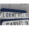 Image 4 : 3 Vintage WPG Metal EMbossed Street Signs: Lorne Hill Rd 6" x 30" , Garven Av 6" x 24" , Waugh Rd 6"