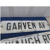 Image 2 : 3 Vintage WPG Metal EMbossed Street Signs: Lorne Hill Rd 6" x 30" , Garven Av 6" x 24" , Waugh Rd 6"