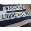 Image 4 : 3 Vintage WPG Metal EMbossed Street Signs: Lorne Hill Rd 6" x 30" , Garven Av 6" x 24" , Waugh Rd 6"
