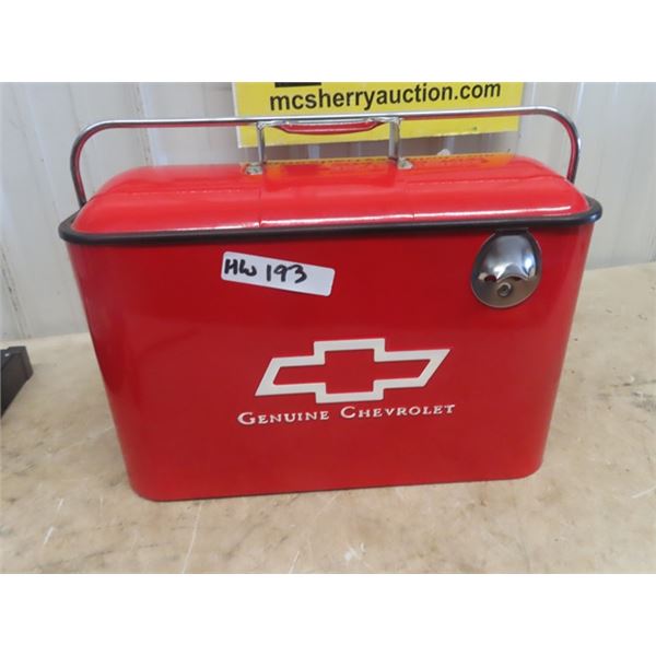 Metal Chevy Picnic Cooler - Never Used 12" x 18" x 8.5"