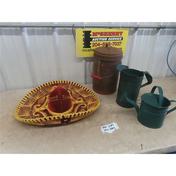 Sombrero Gardening Hat & Watering Can - Be THE Envy of The Neighborhood!