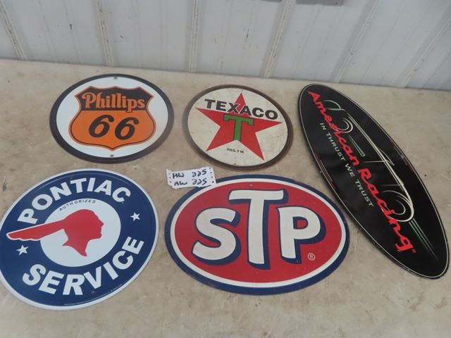 American Racing Sign 5 Modern Metal Signs : American Racing, STP, Texaco, Phillips, Pontiac