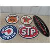 Image 1 : 5 Modern Metal Signs : American Racing, STP, Texaco, Phillips, Pontiac