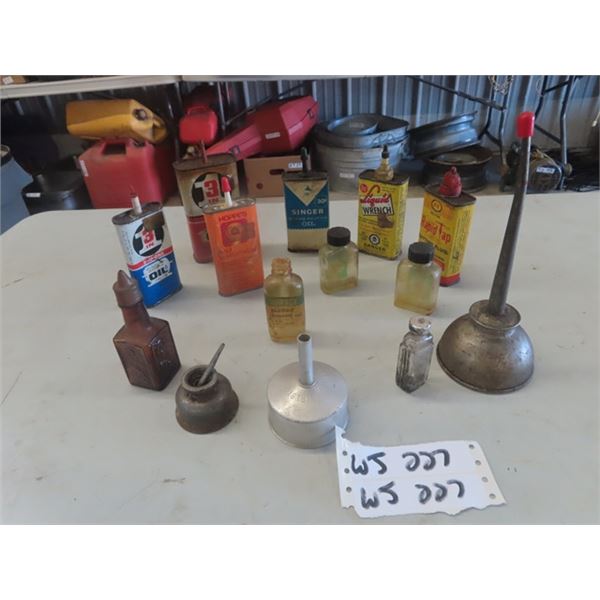 Household Tins, Squirt Cans, Funnels