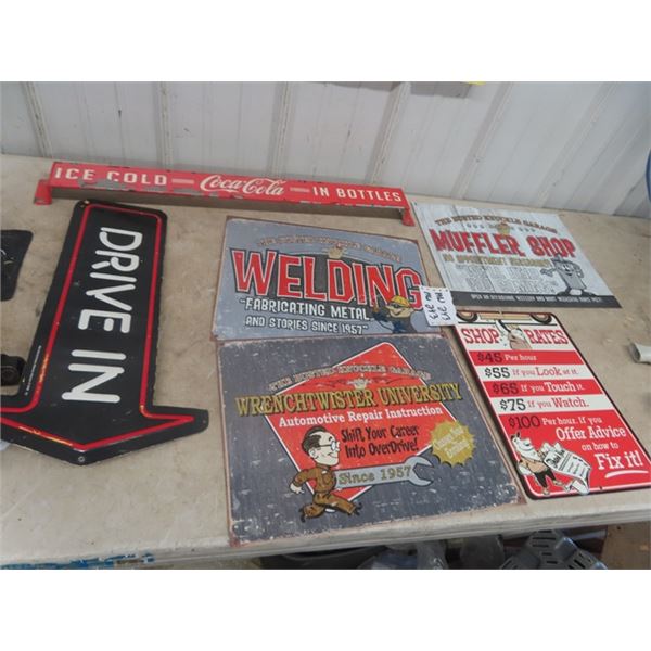 6 Modern Signs ; 2) Cafe , 4) Garage