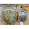 Image 1 : 2 Convex Picture Frames ; 1) Military 12" x 18" , 1) Religious 18" x 24"