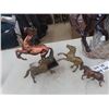 Image 2 : Various Horse Ornaments: Brass Porcelain, Copper - Biggest 25" Tall