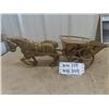 Image 1 : Vintage Brass Horse + Wagon 18" Long